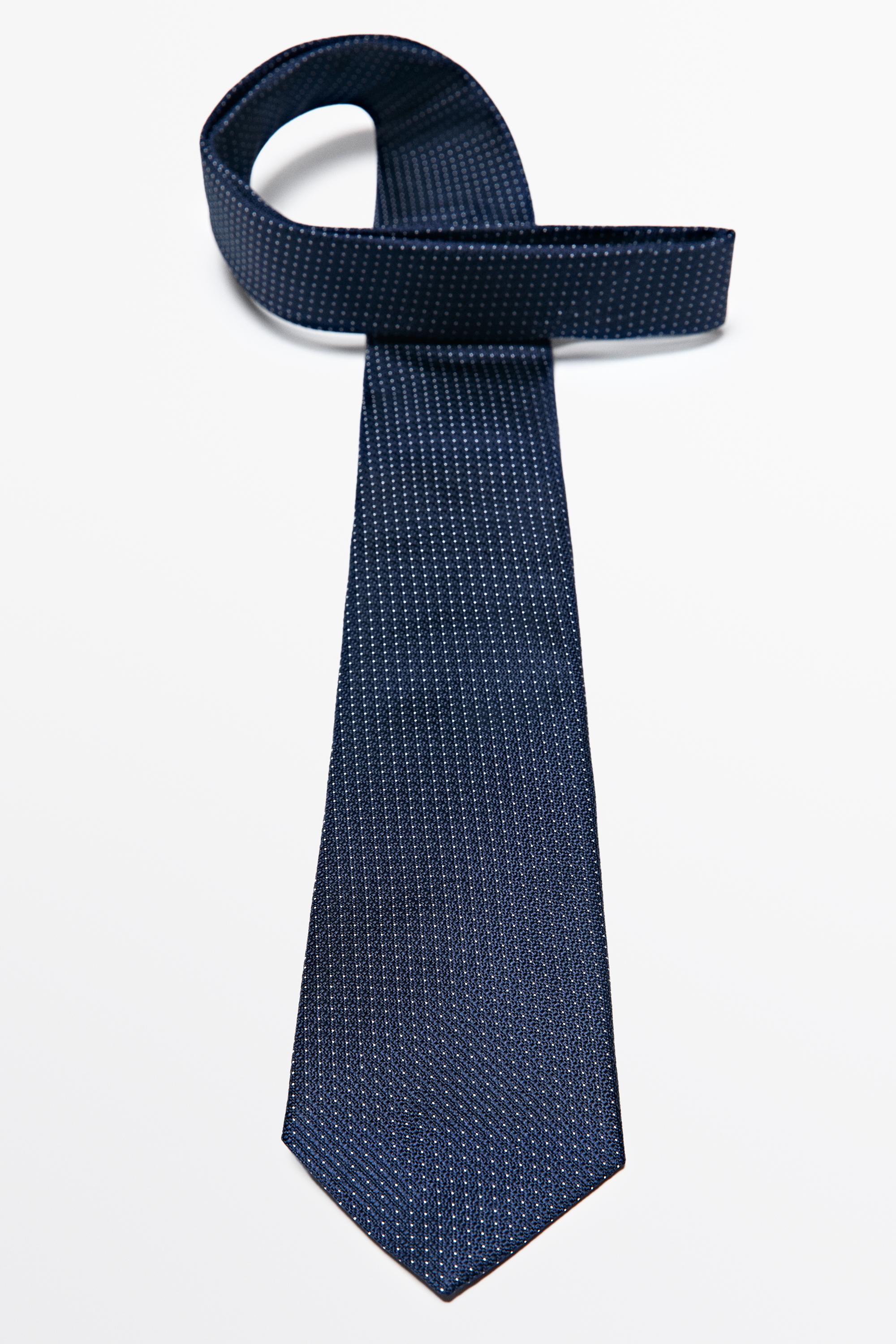 100% silk micro-polka dot tie